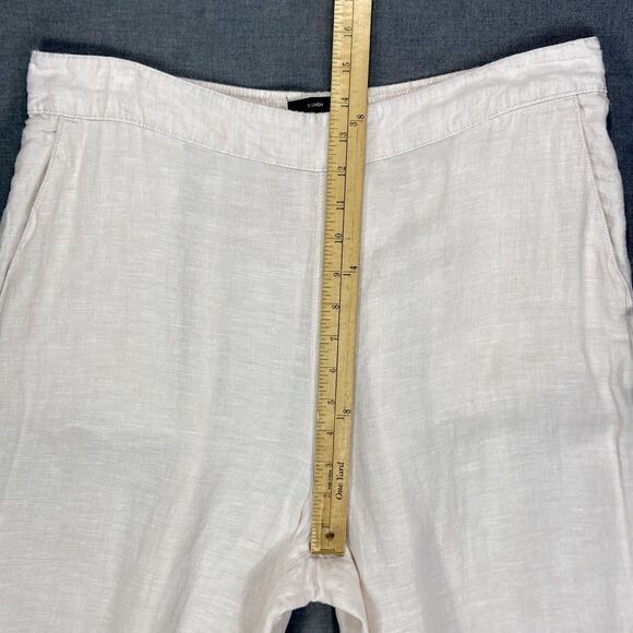 Tahari Linen Wide Leg Cropped Pants Women XL High Rise Pockets Cottage Core Boho - Picture 11 of 15